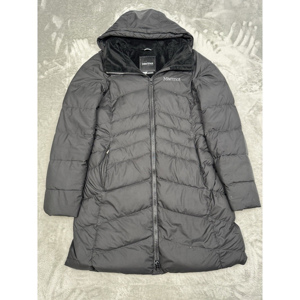 Marmot Down Parka Womens Small Gray Puffer Coat Hooded 700 Goose Winter Jacket